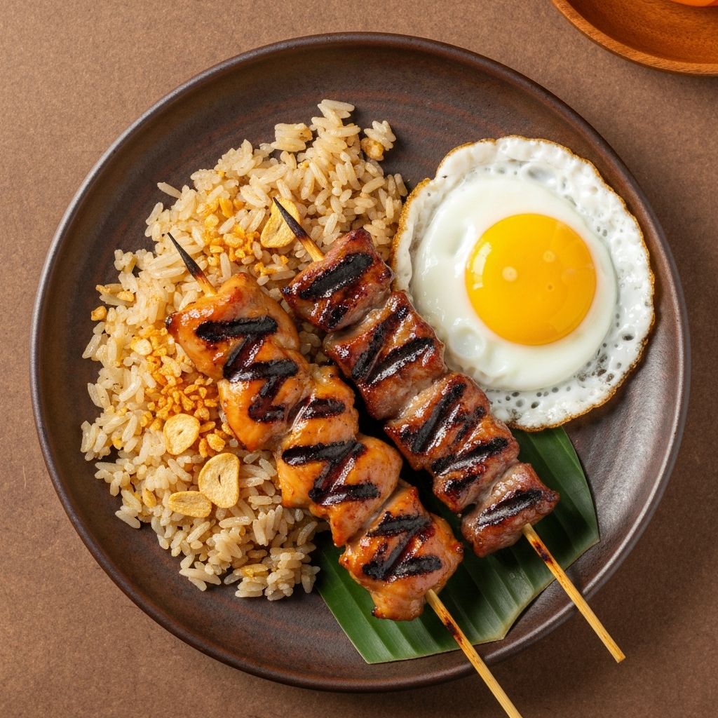 BBQ Stick Silog - Filipino breakfast silog plate